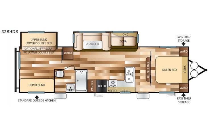 Representative floor plan provided by a trusted RVshare partner.