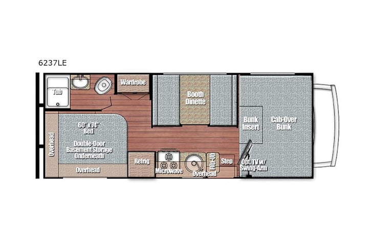 Representative floor plan provided by a trusted RVshare partner.