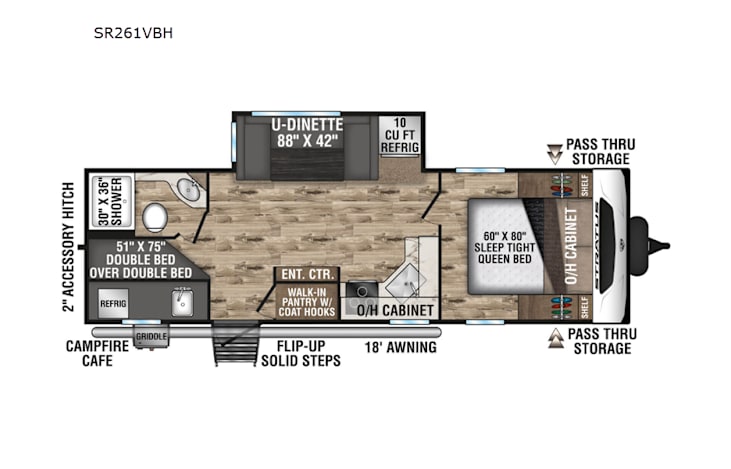 Representative floor plan provided by a trusted RVshare partner.