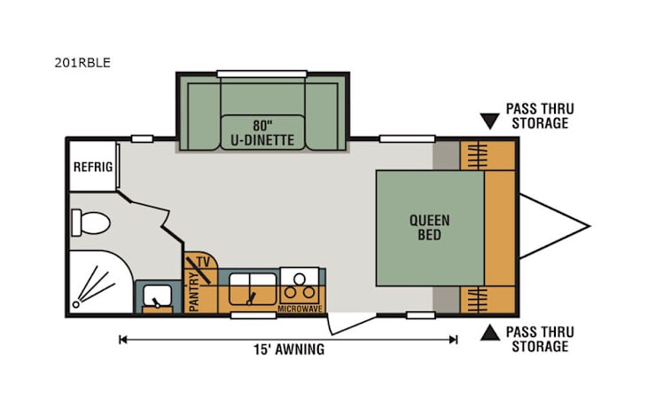 Representative floor plan provided by a trusted RVshare partner.