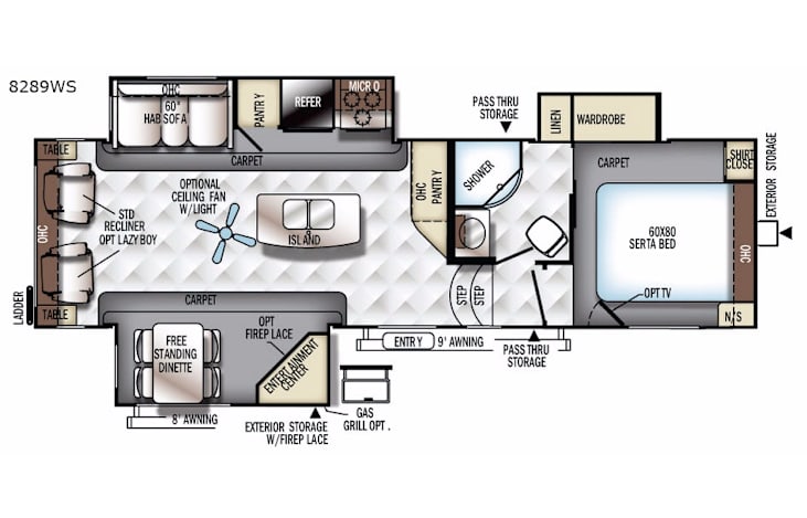 Representative floor plan provided by a trusted RVshare partner.