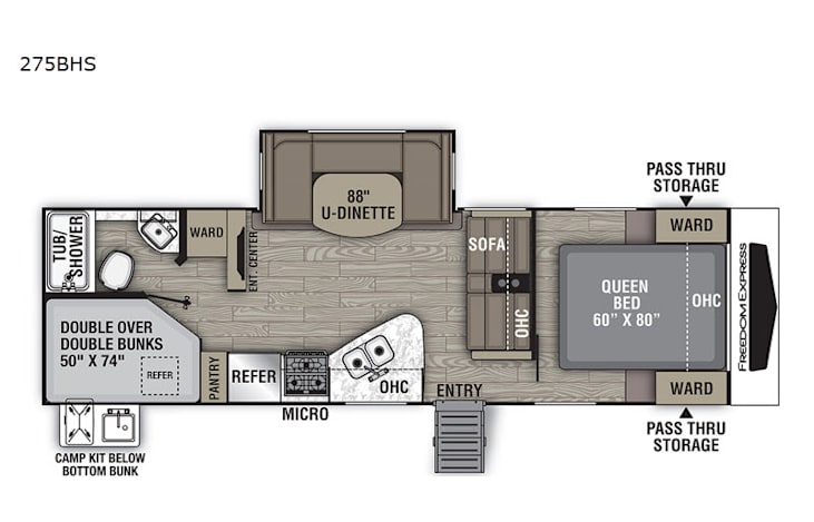 Representative floor plan provided by a trusted RVshare partner.