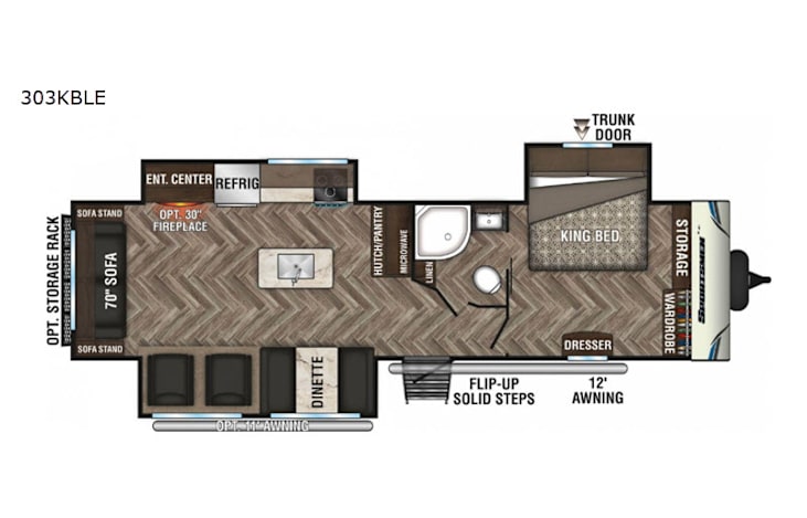 Representative floor plan provided by a trusted RVshare partner.