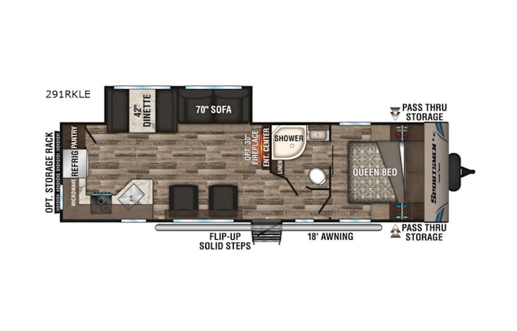 Representative floor plan provided by a trusted RVshare partner.