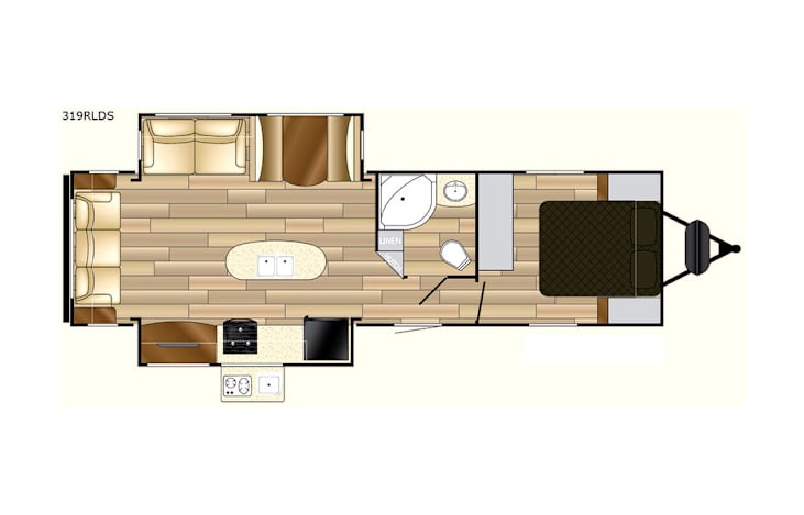 Representative floor plan provided by a trusted RVshare partner.