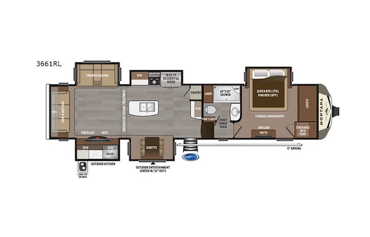 Representative floor plan provided by a trusted RVshare partner.
