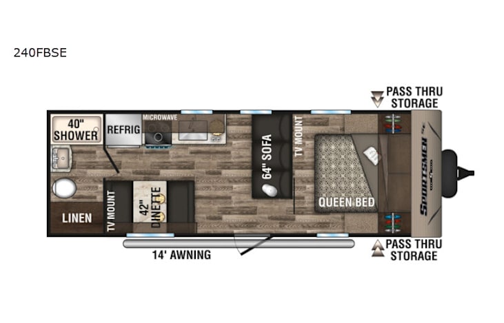 Representative floor plan provided by a trusted RVshare partner.