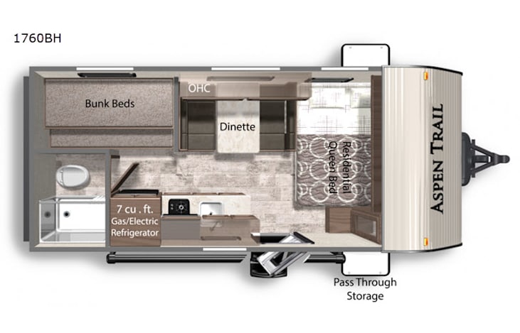 Representative floor plan provided by a trusted RVshare partner.
