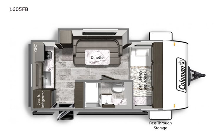 Representative floor plan provided by a trusted RVshare partner.