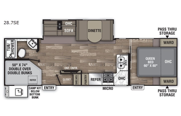 Representative floor plan provided by a trusted RVshare partner.