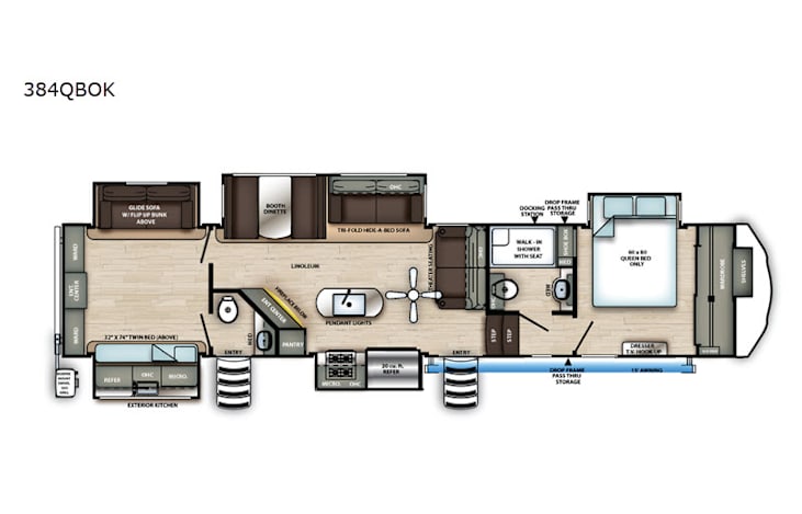 Representative floor plan provided by a trusted RVshare partner.
