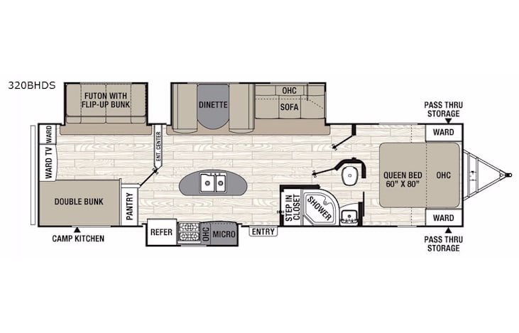 Representative floor plan provided by a trusted RVshare partner.