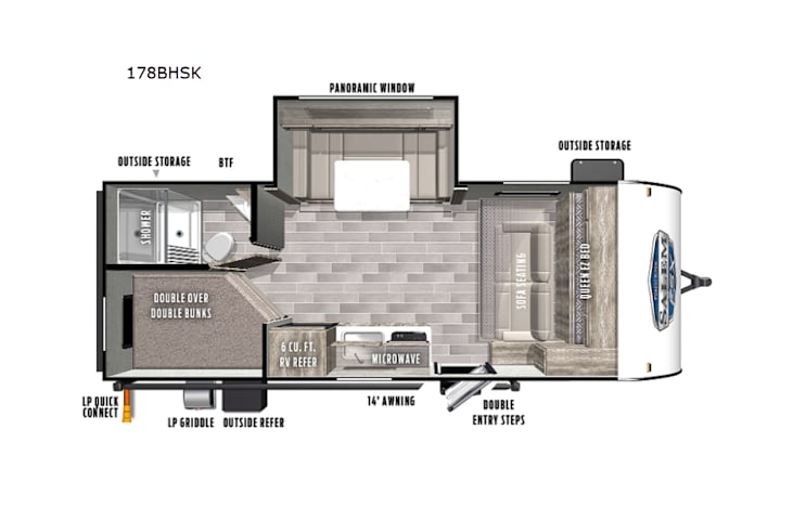 Representative floor plan provided by a trusted RVshare partner.