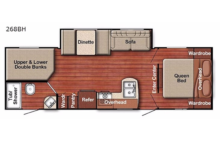Representative floor plan provided by a trusted RVshare partner.