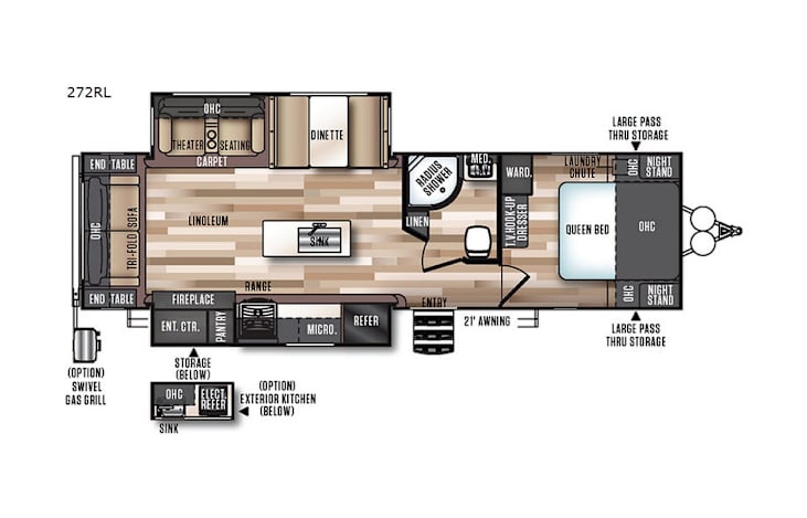 Representative floor plan provided by a trusted RVshare partner.