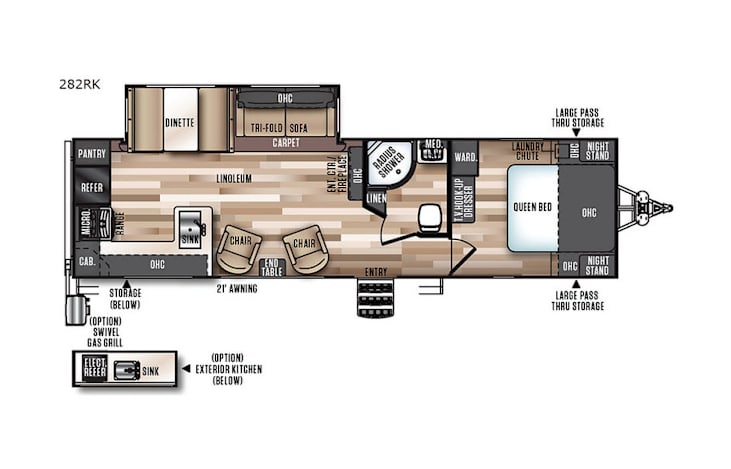 Representative floor plan provided by a trusted RVshare partner.