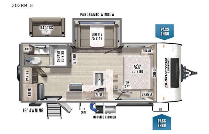 Representative floor plan provided by a trusted RVshare partner.