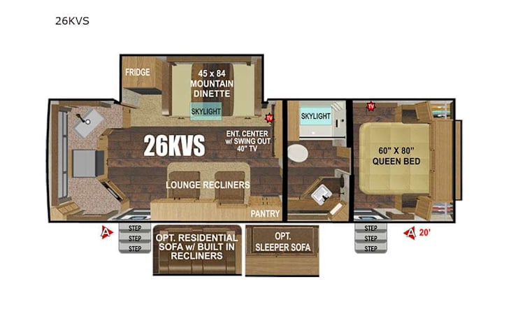 Representative floor plan provided by a trusted RVshare partner.