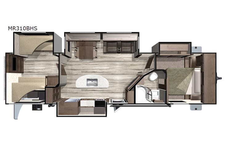 Representative floor plan provided by a trusted RVshare partner.