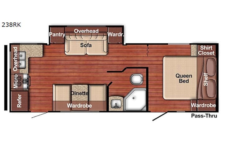 Representative floor plan provided by a trusted RVshare partner.