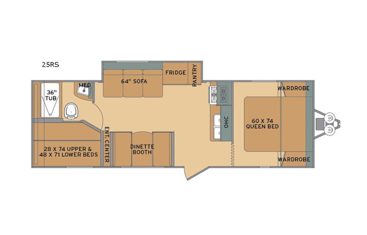 Representative floor plan provided by a trusted RVshare partner.