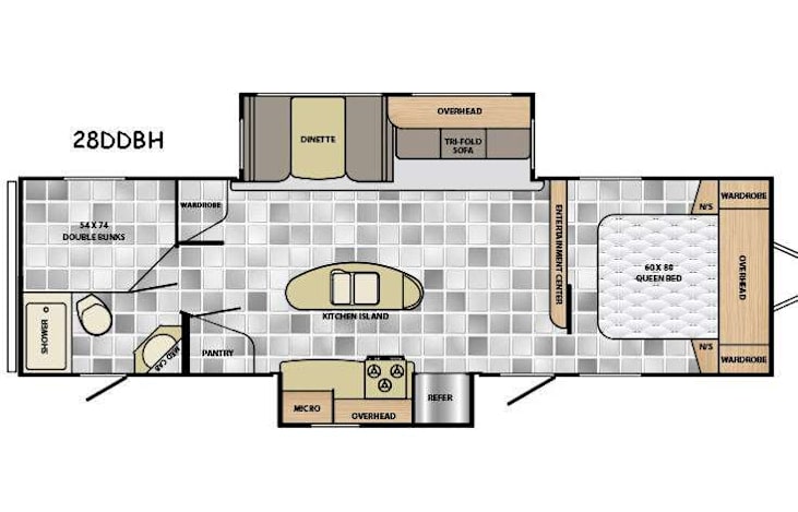 Representative floor plan provided by a trusted RVshare partner.