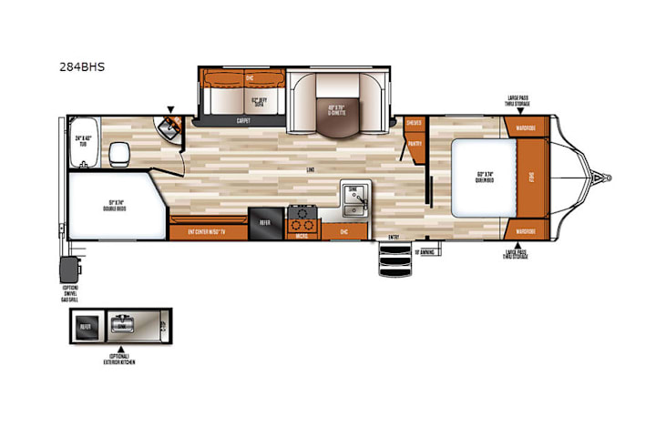 Representative floor plan provided by a trusted RVshare partner.