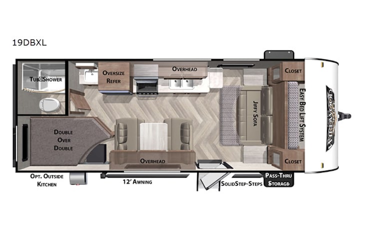 Representative floor plan provided by a trusted RVshare partner.