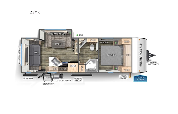 Representative floor plan provided by a trusted RVshare partner.