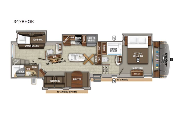 Representative floor plan provided by a trusted RVshare partner.