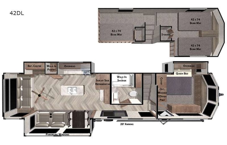 Representative floor plan provided by a trusted RVshare partner.