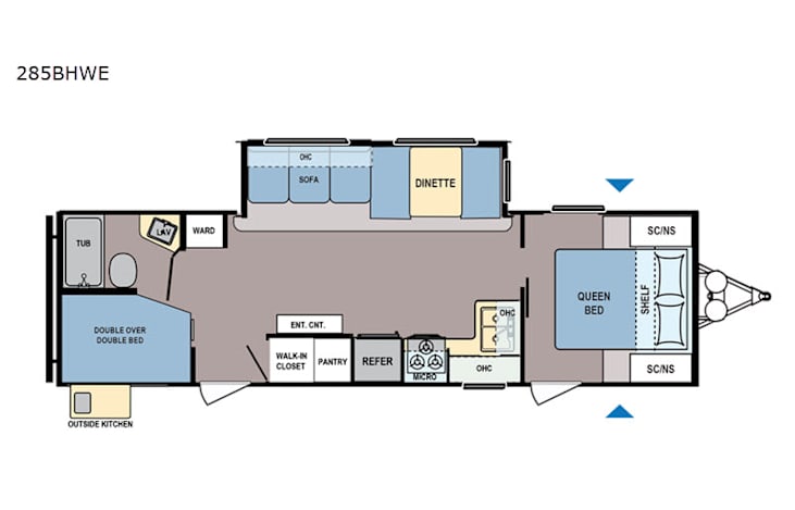 Representative floor plan provided by a trusted RVshare partner.