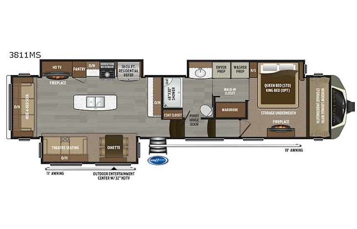 Representative floor plan provided by a trusted RVshare partner.