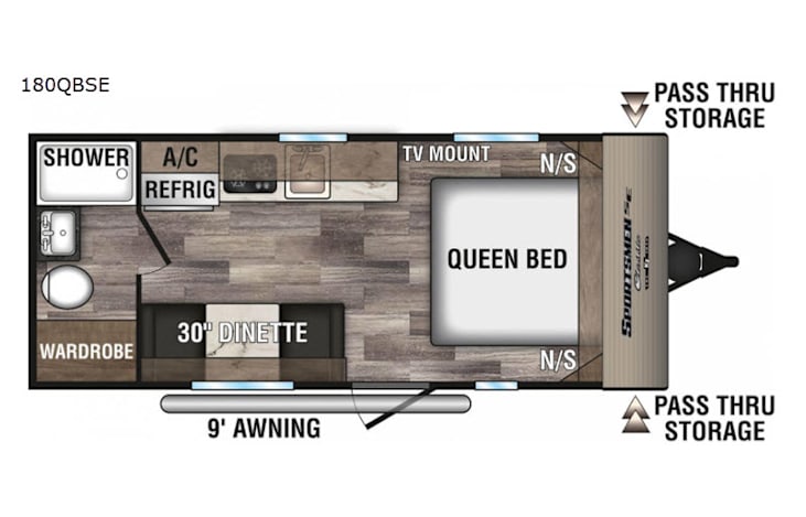 Representative floor plan provided by a trusted RVshare partner.