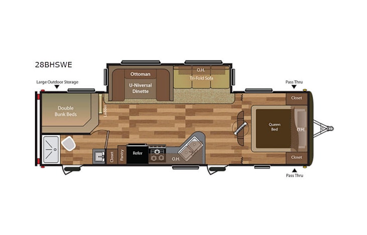 Representative floor plan provided by a trusted RVshare partner.