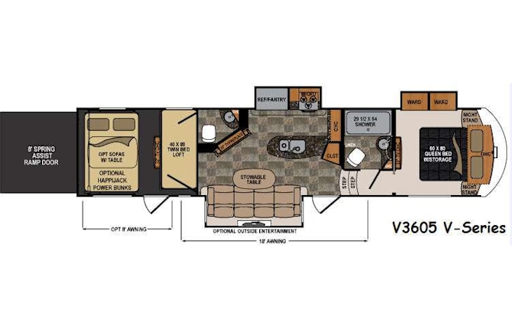 Representative floor plan provided by a trusted RVshare partner.