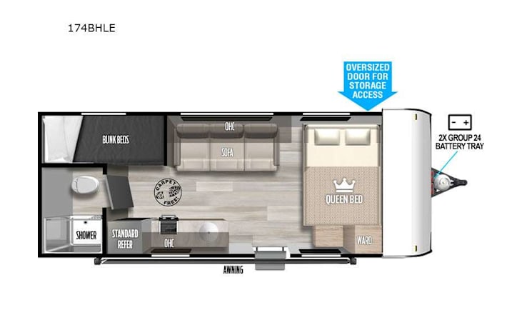 Representative floor plan provided by a trusted RVshare partner.