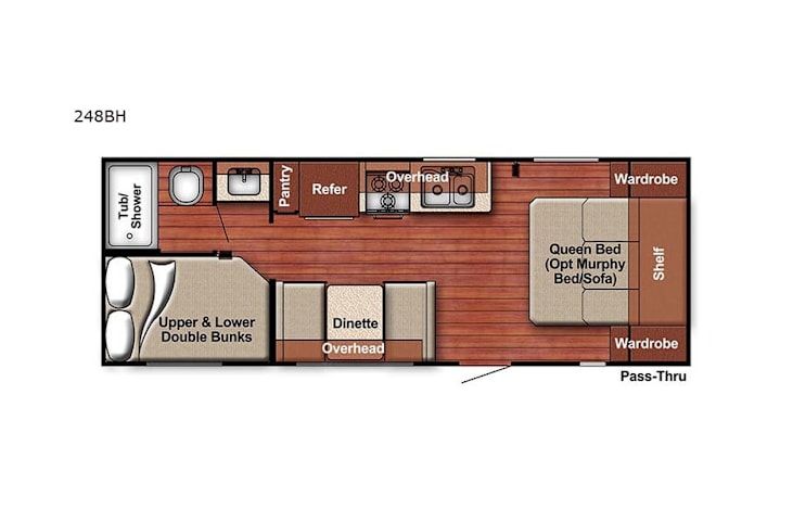 Representative floor plan provided by a trusted RVshare partner.